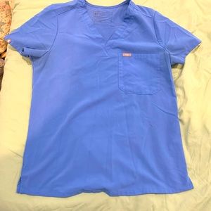 Figs one pocket scrub top (size S, ceil blue)